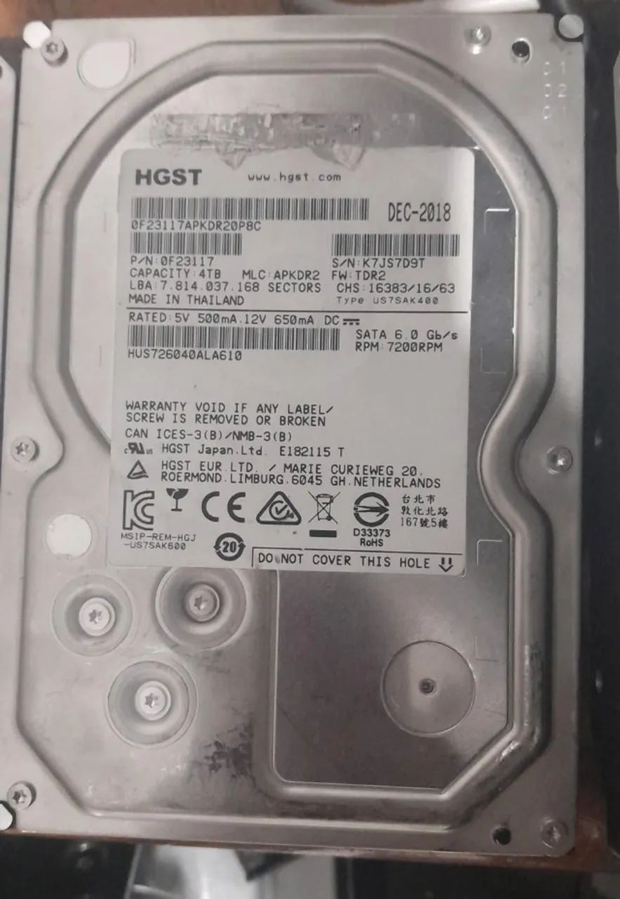 Hd hgst 04TB pn 0f23117