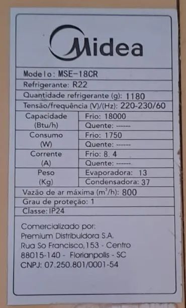 Ar condicionado Midea 18.000 btus 220V - Foto 6