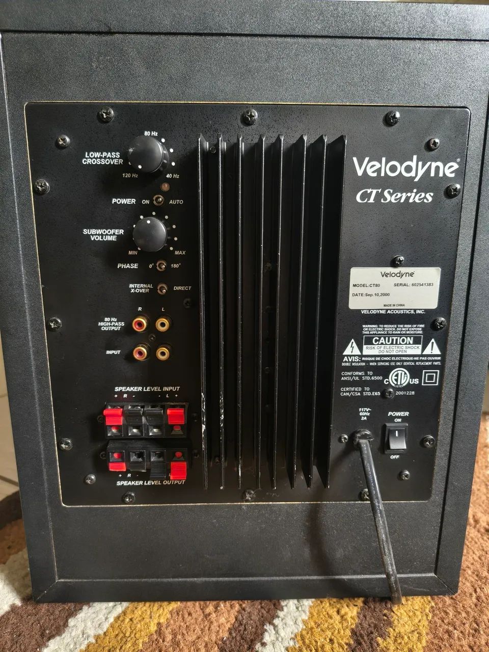 SUBWOOFER VELODYNE CT-80  - Foto 3