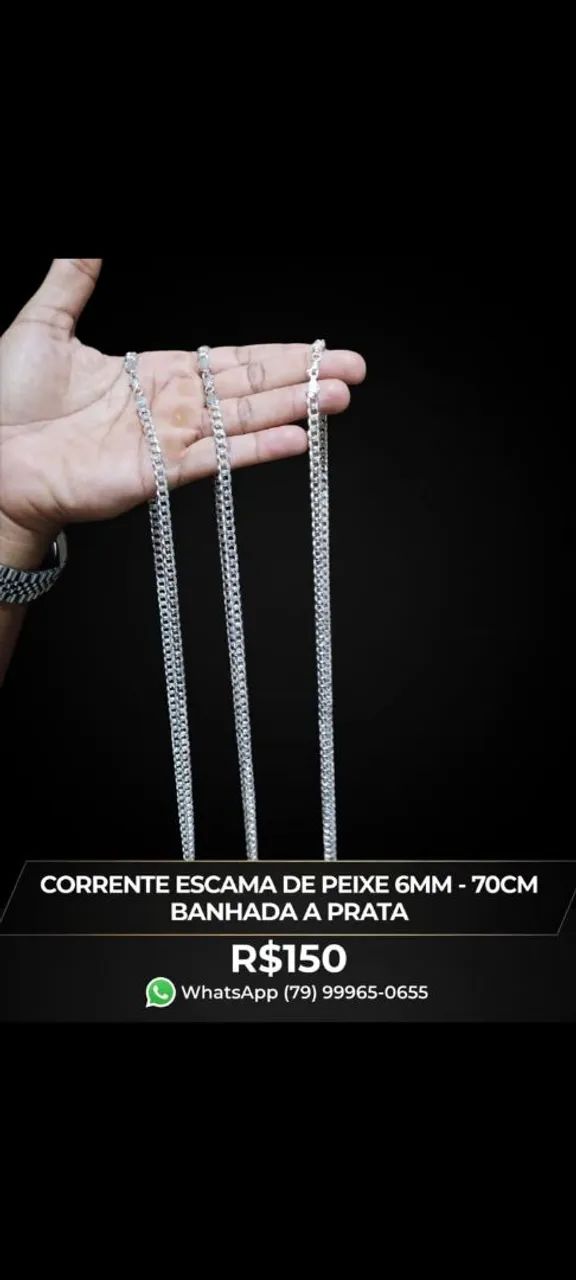 Correntes Banhada a Prata - Foto 2
