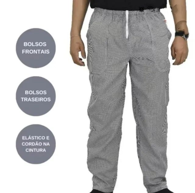 Calça Chef Pied Poule Tam M