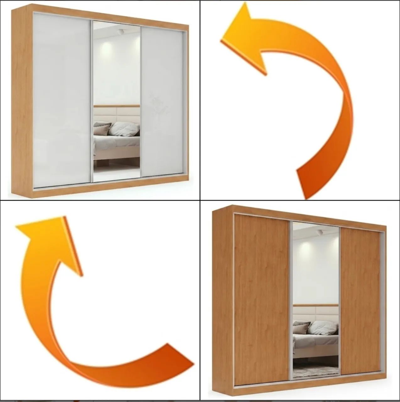 Guarda-Roupa Quadrix 3 Portas - Design Sofisticado e Organização Inteligente - Foto 5