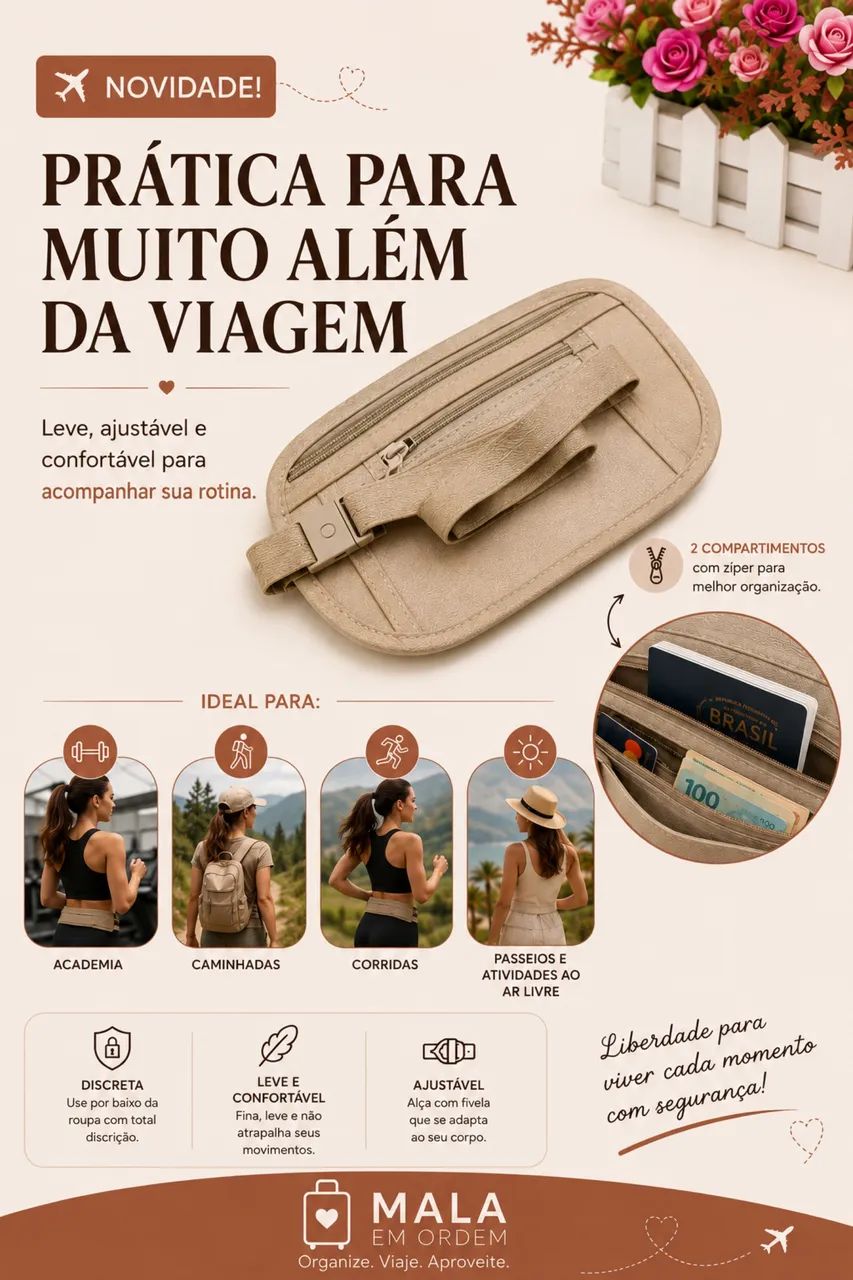Pochete Discreta para Viagens e Atividades - Foto 2