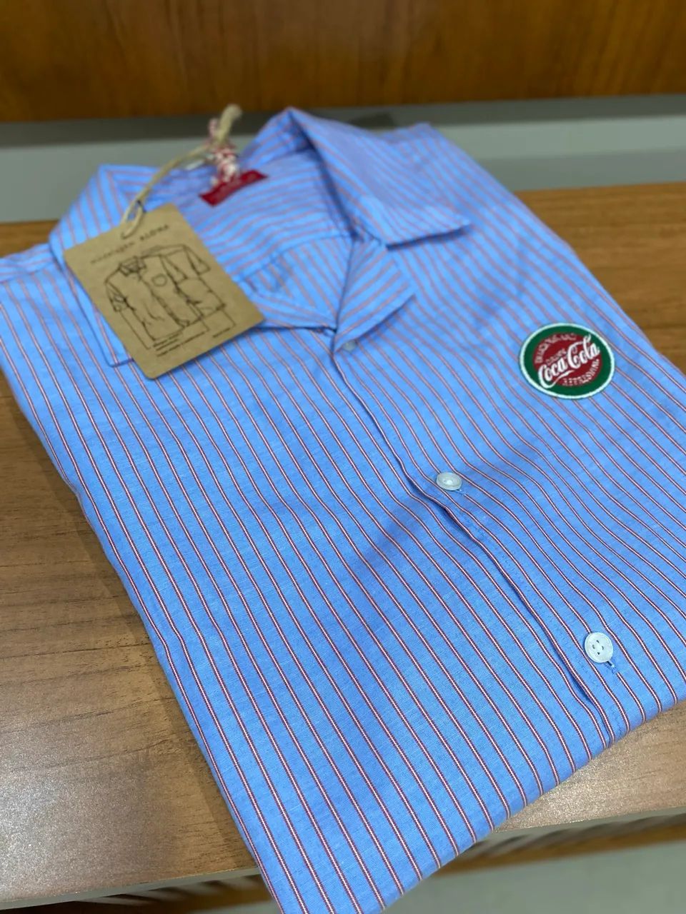 Camisa Masculina Coca-cola Listrada Manga Curta - Foto 5