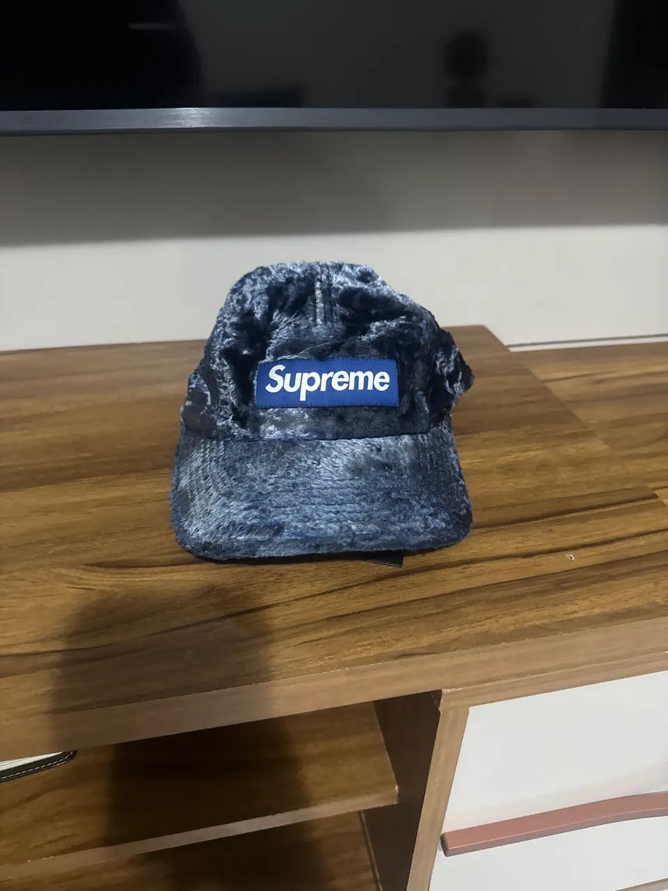 Boné supreme crushed velvet camp cap