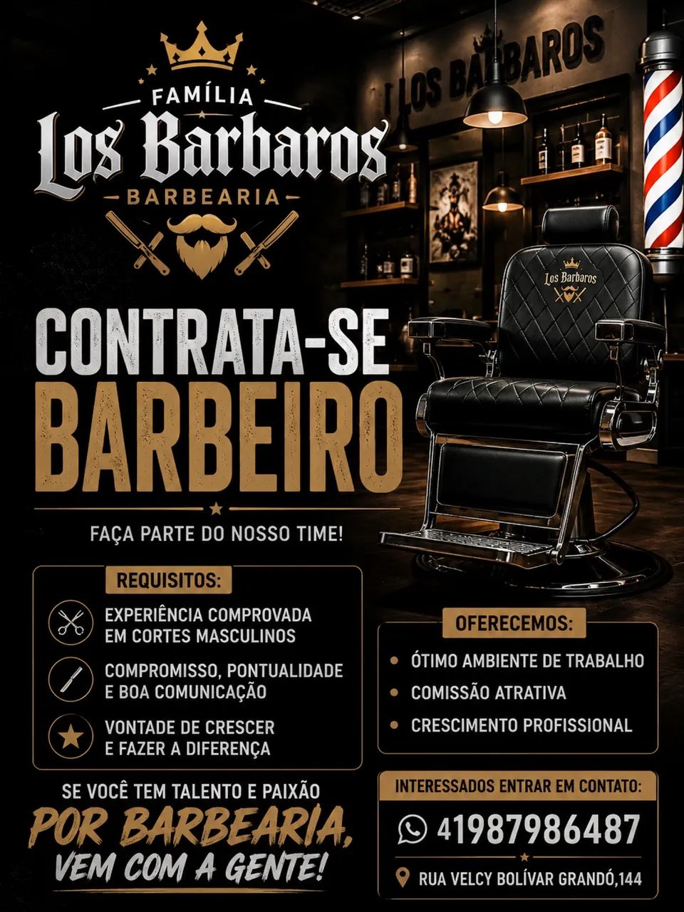 Vaga para barbeiro no Uberaba 