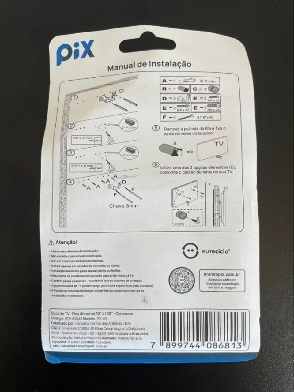 Suporte Universal para TV de 10 a 100 Polegadas com Buchas e Parafusos a Pronta Entrega - Foto 3