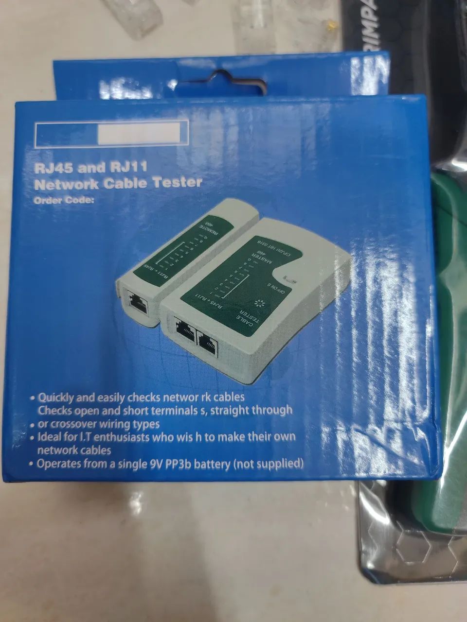 Kit manutenção rede alicate crimpador com testador e 10 conector  - Foto 2