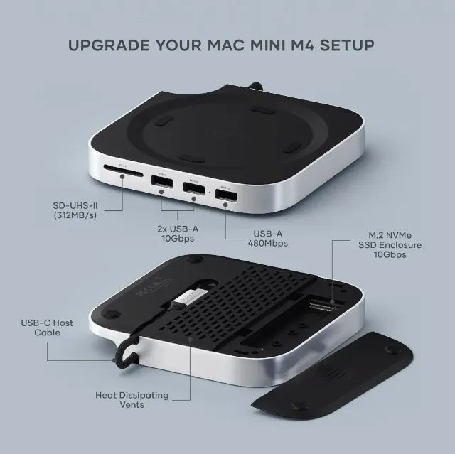 Mac Mini M4 16Gb RAM 256GB + HUB Baseus + SSD M2 1TB