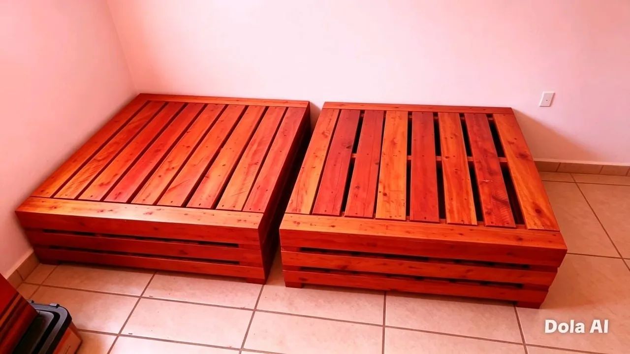 Cama base pallet com rodas