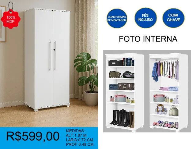 multi uso duas portas 100%mdf temos a pronta entrega  - Foto 2