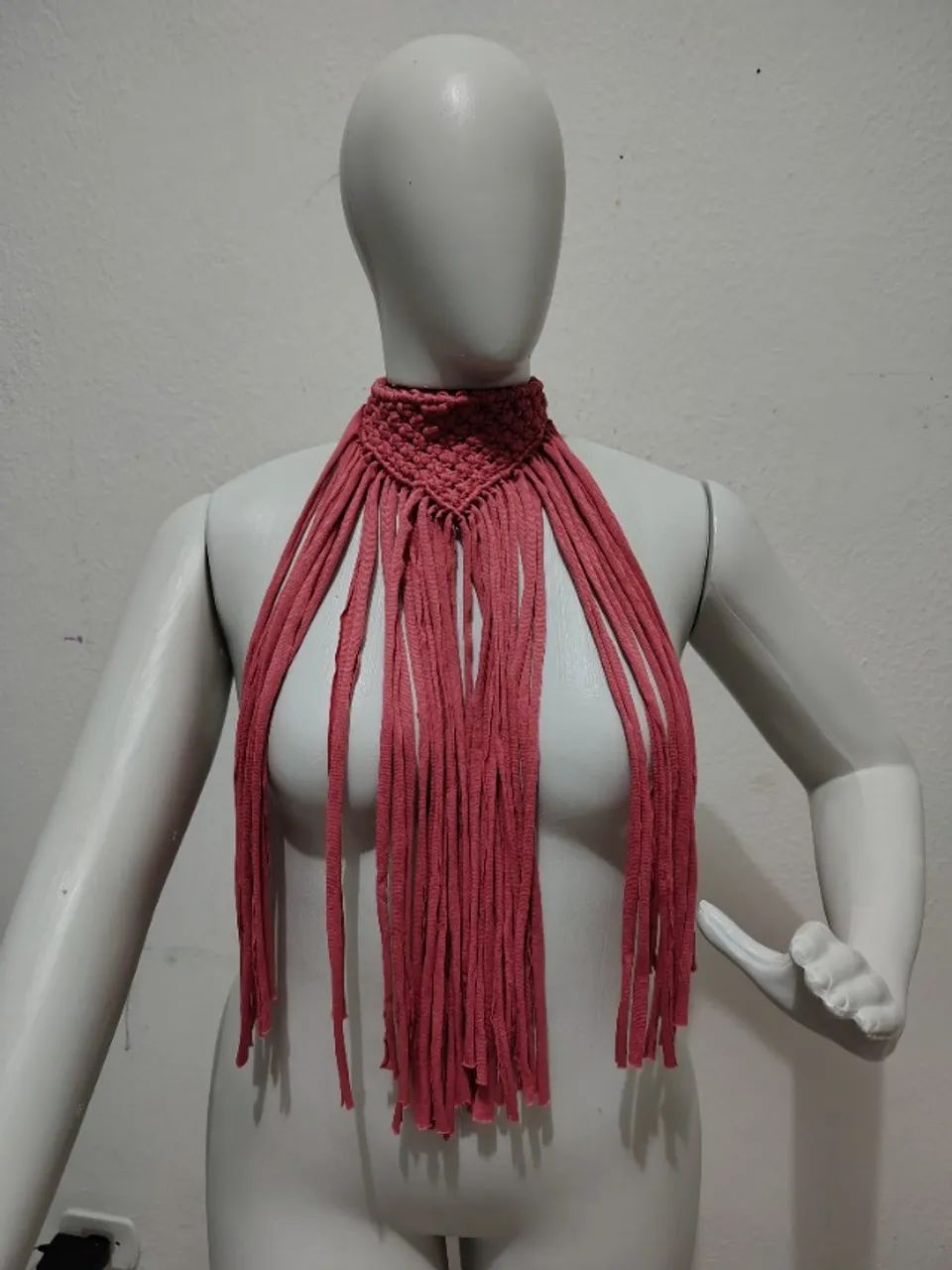 Colar de macramê rosa salmão - Foto 2