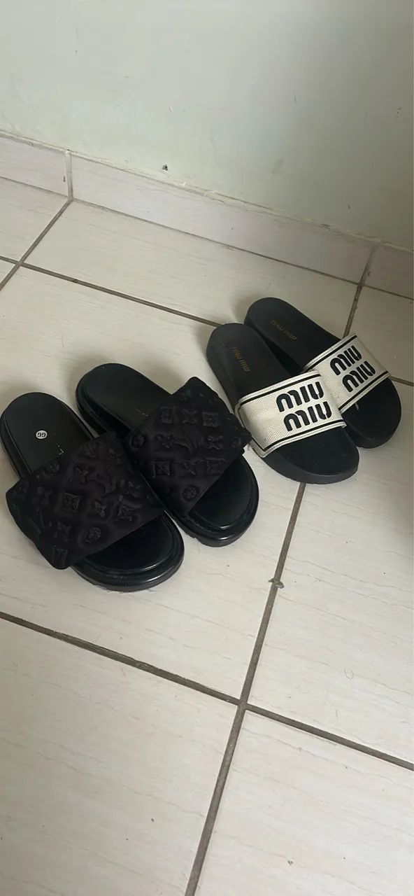vendo chinela lv e miu miu feminina