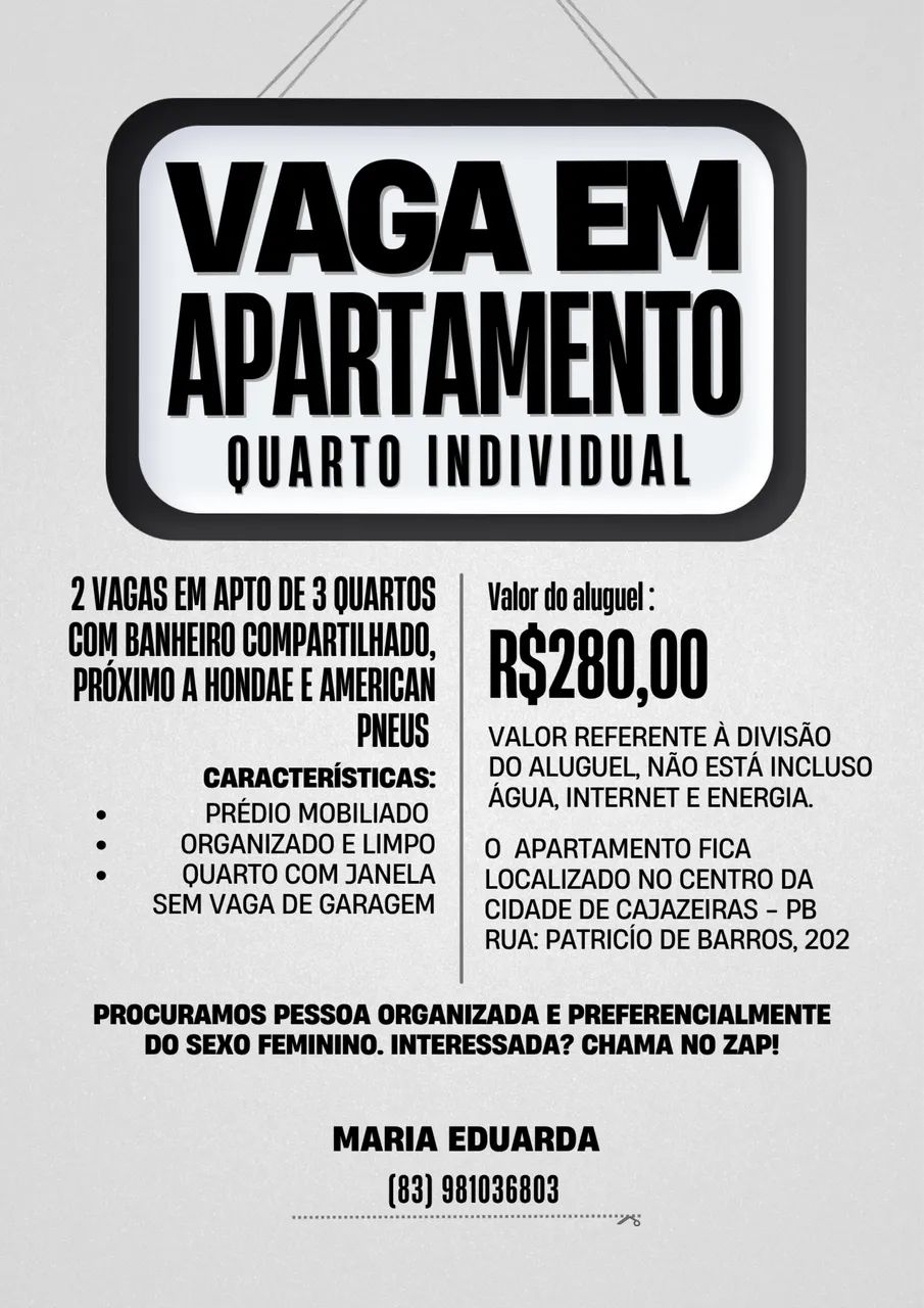 ALUGA-SE 2 QUARTOS PARA MENINAS 