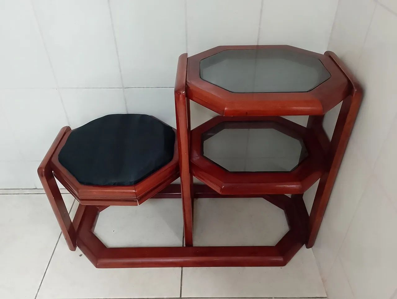 Mesa vintage antiga madeira maciça - Foto 2