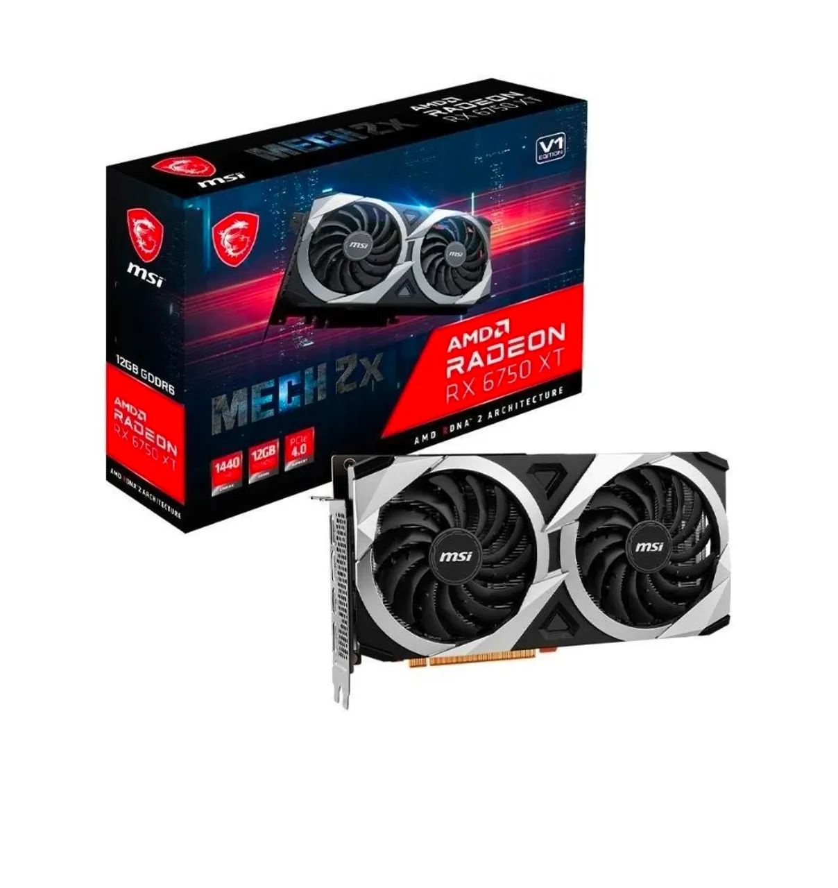 Placa De Vídeo RX 6750 XT Mech 2x 12G V1 Radeon, 12GB, GDDR6, Freesync, Dual Fan - Foto 3