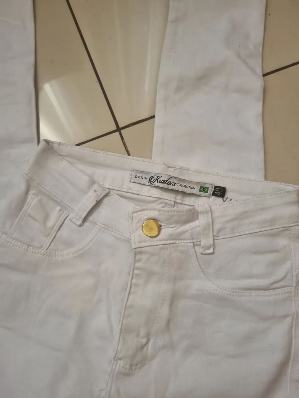 Calça feminina branca - Foto 2