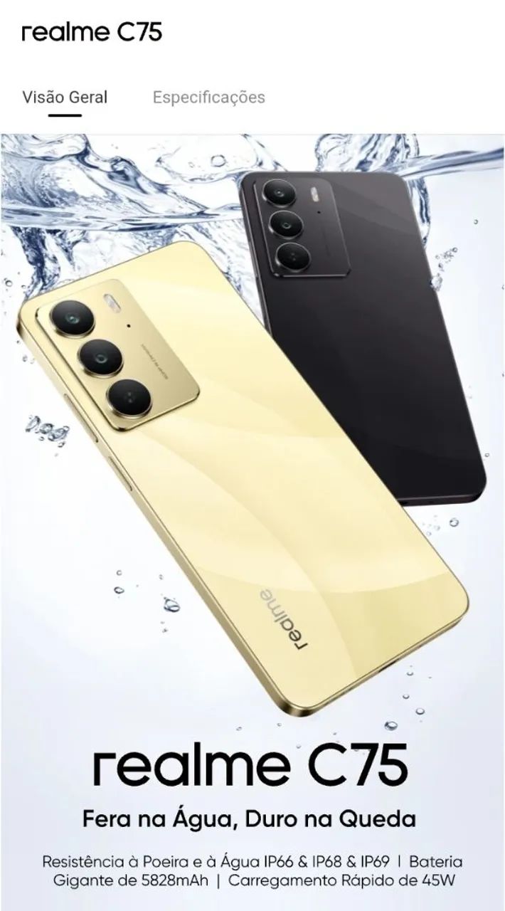 Realme C75 x a prova d'Agua  resistente - Foto 3