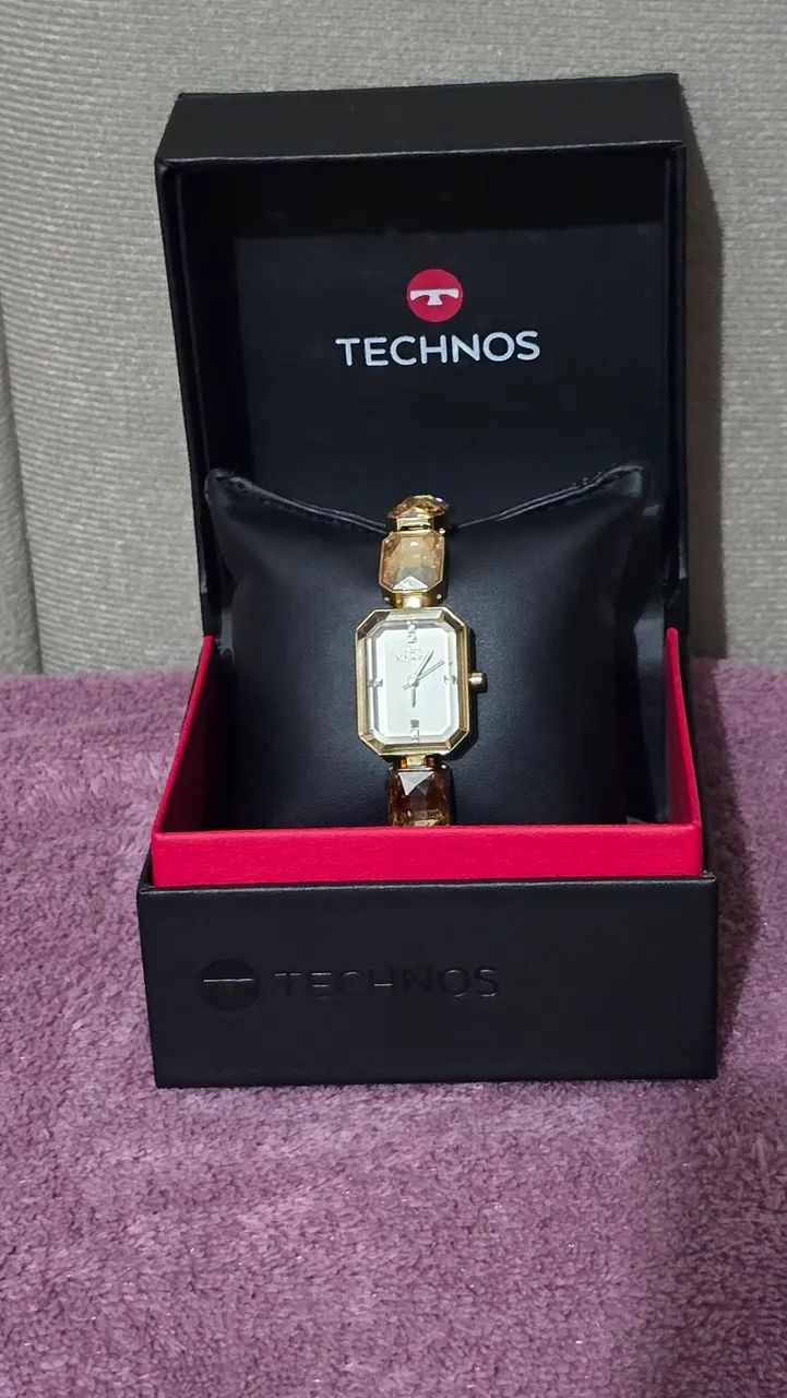 Relógio Technos Feminino Crystal Dourado