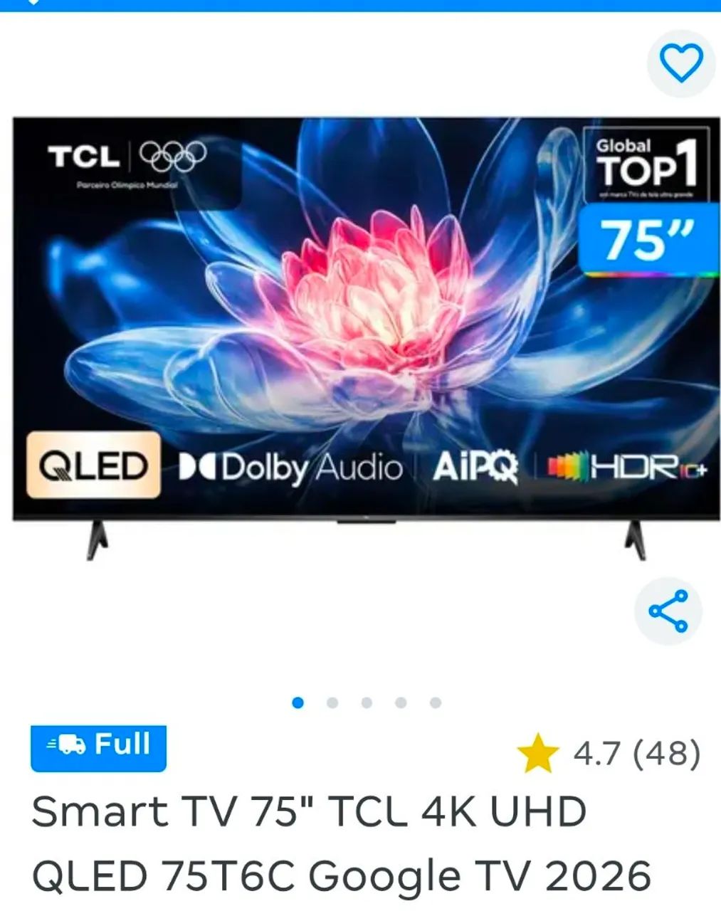 Tv 75 Qled 4k tcl 2026