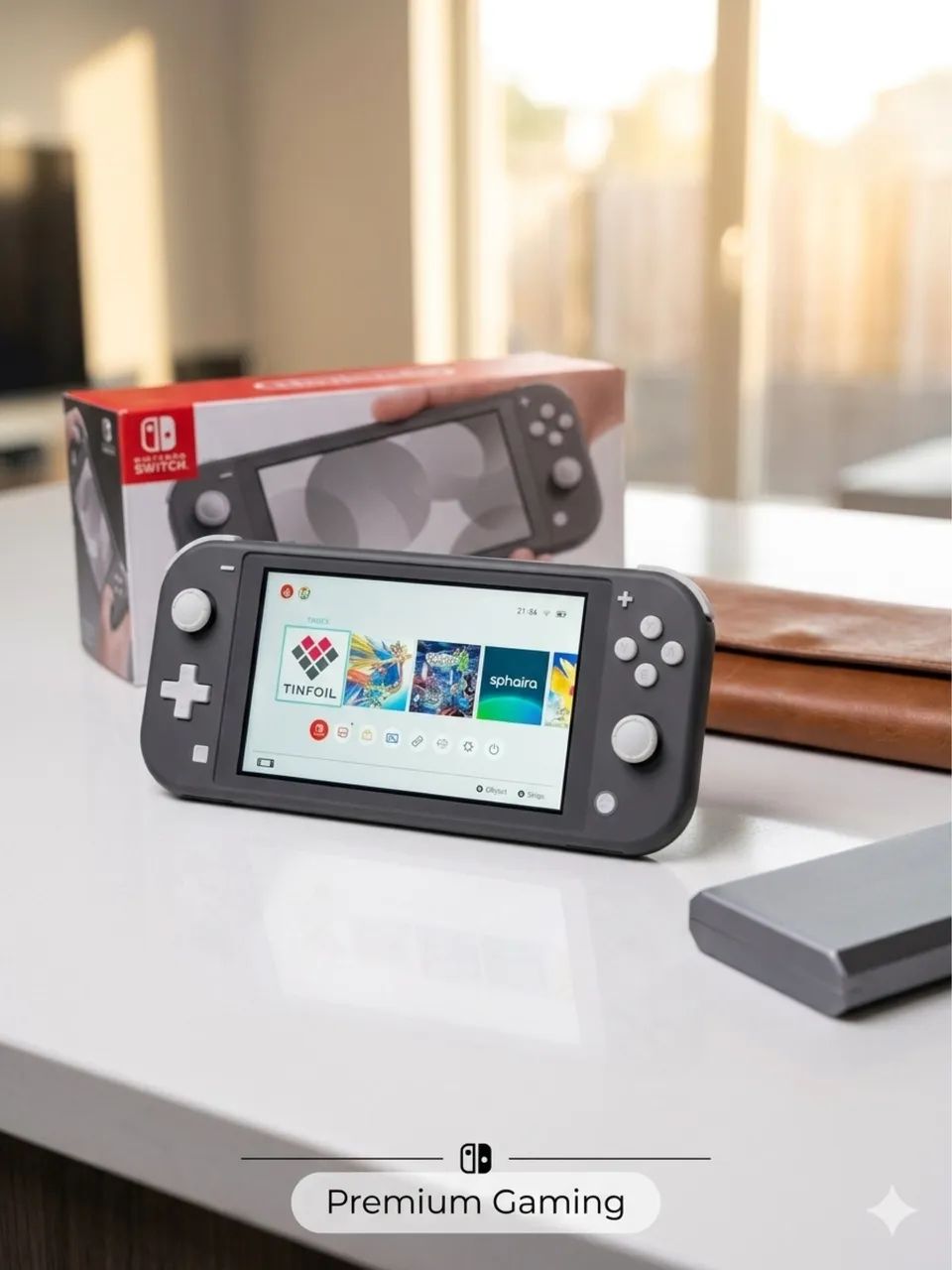 Nintendo Switch Lite Cinza Desbloqueado + 512GB + Caixa Original +