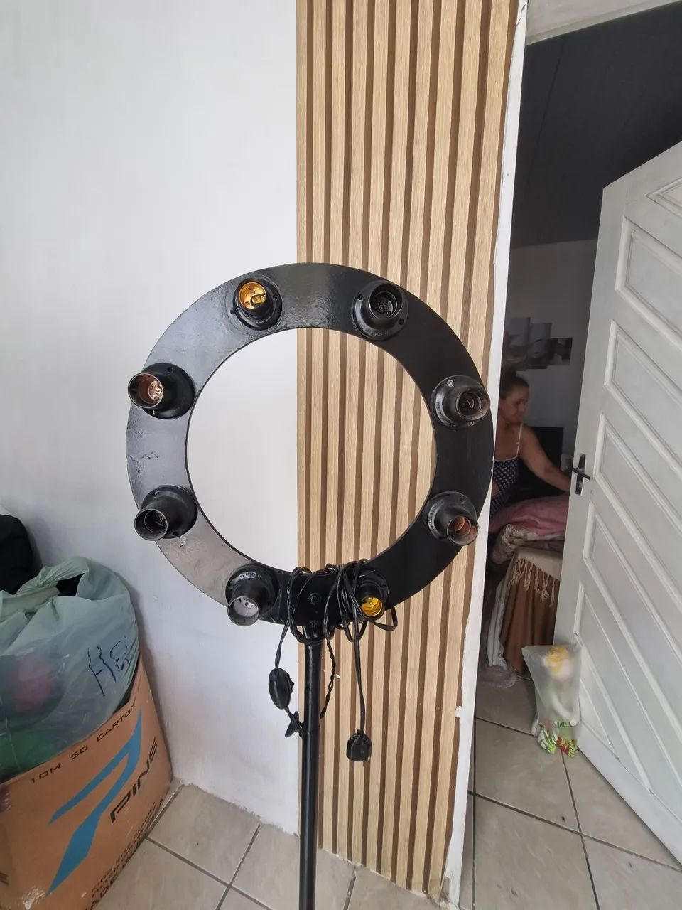 Ring light com bocal para lampadas
