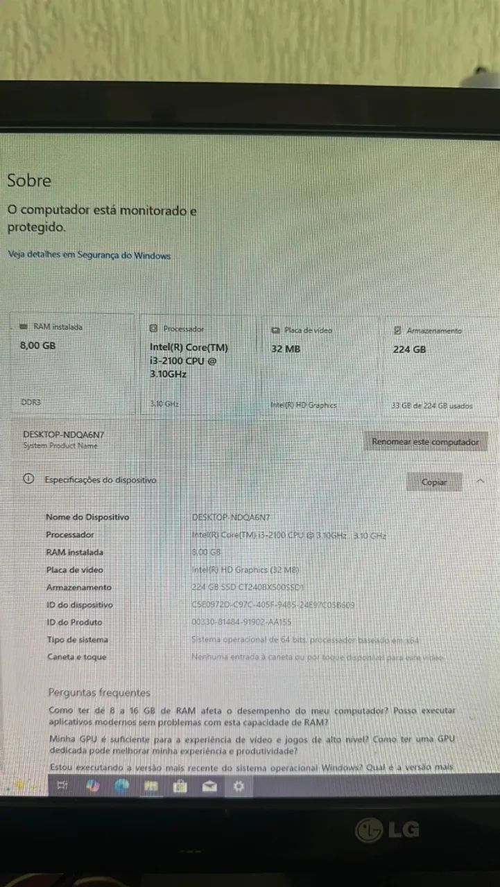 Computador I3 + 8GB RAM + SSD 240GB - Foto 5