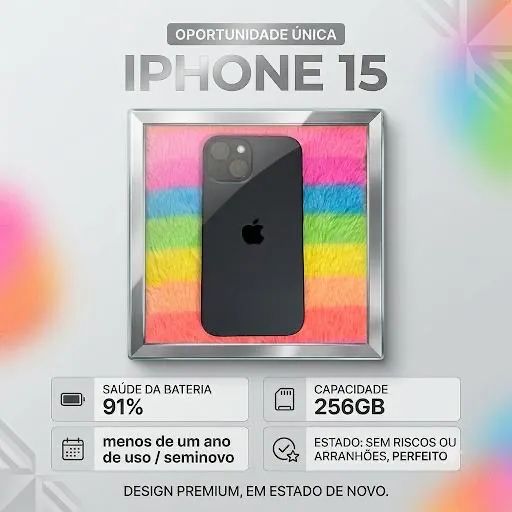 IPhone 15 256GB 91% de bateria