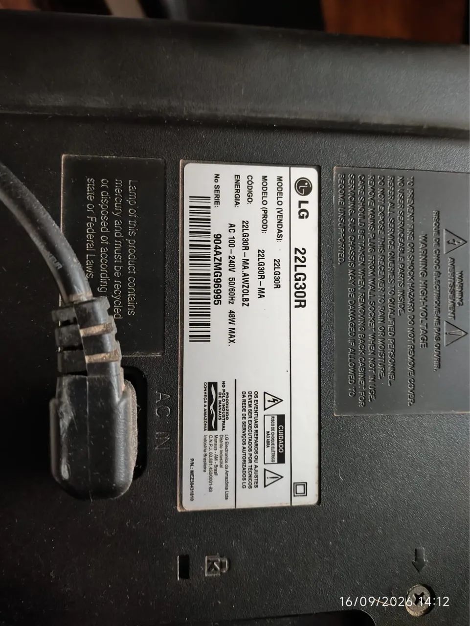 TV/monitor LG de 22 polegadas - Foto 3
