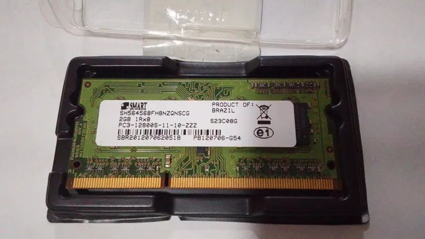 Memória RAM Notebook 2GB DDR3 1600MHz - SMART (Funcionando!)