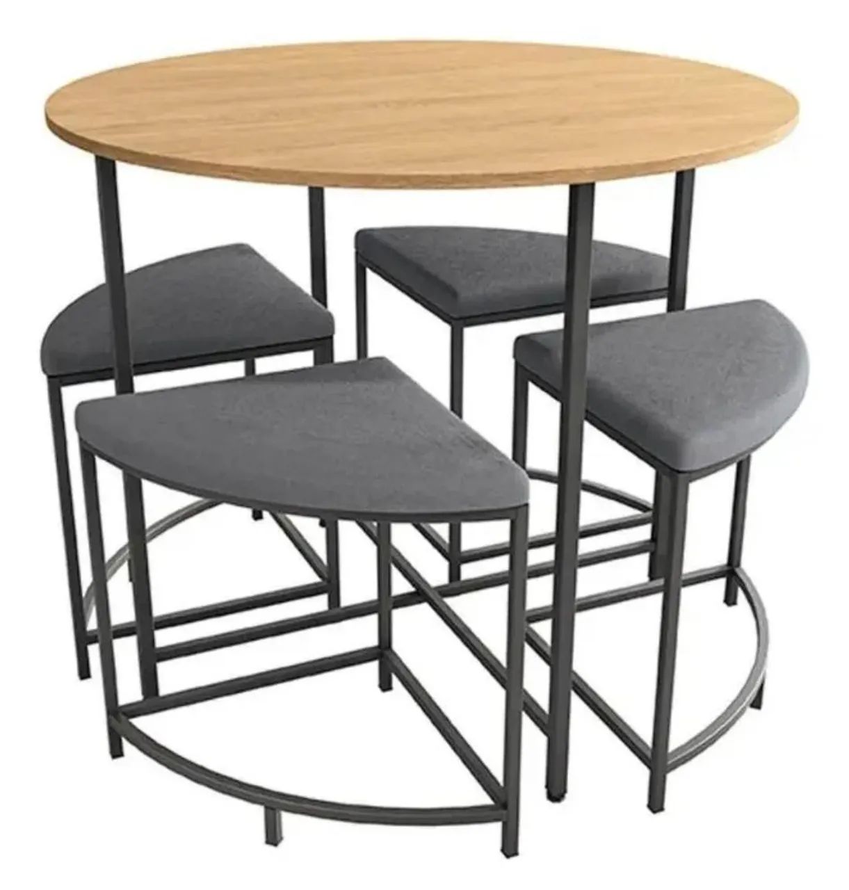 Mesa com 4 Bancos - Design Moderno, Compacta e Funcional - Foto 5