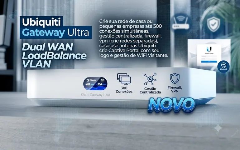 Ubiquiti Gateway Ultra Dual WAN LoadBalance VLAN - Novo