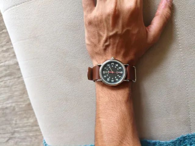 Relógio Timex Weekender 38mm Pulseira de Couro - Foto 4