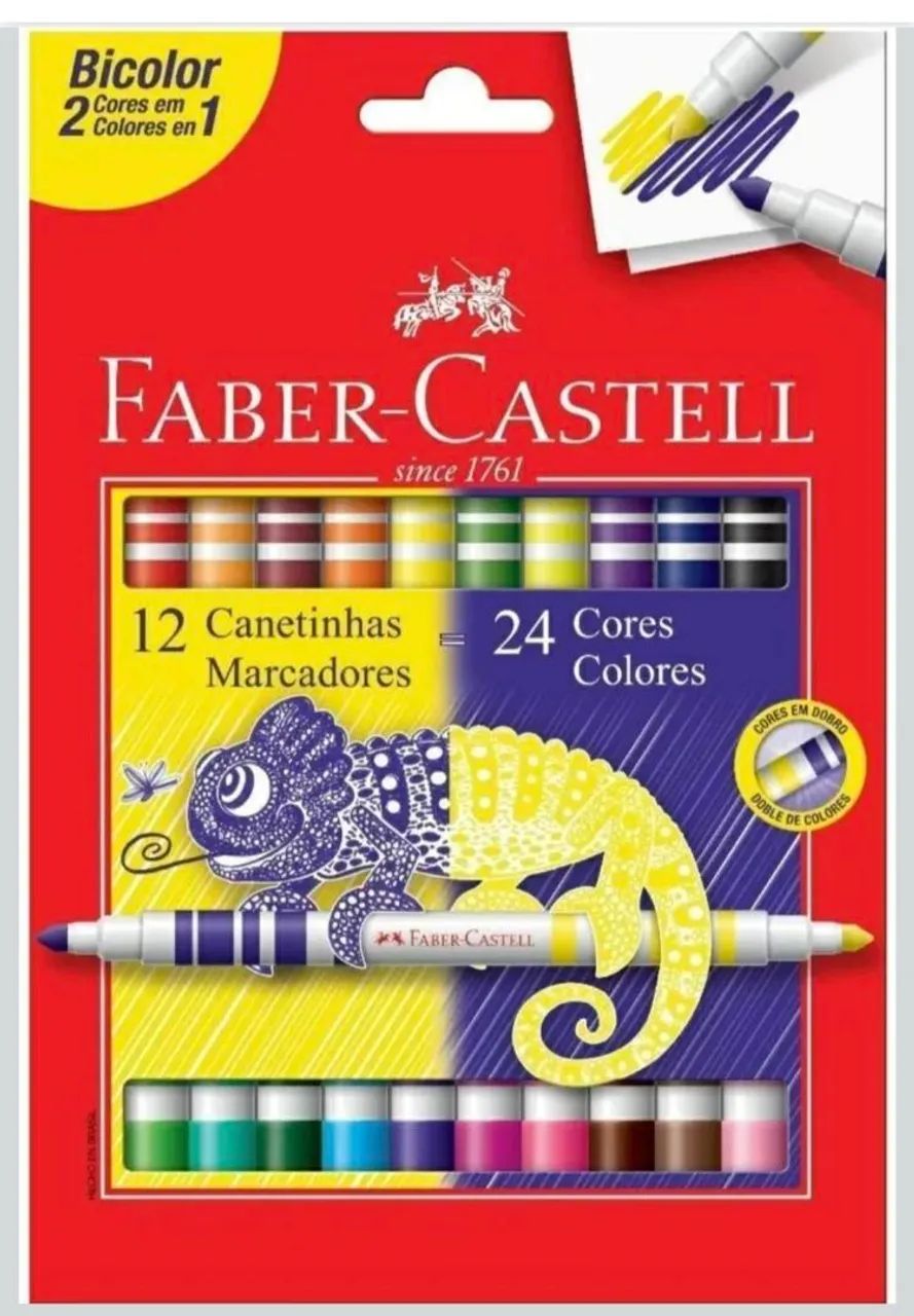 Faber-Castell Bicolor Original School Kit - 48 Color Pencils + 24 Marker Pens