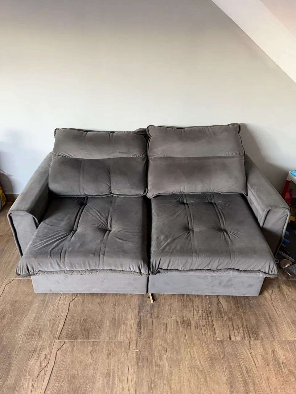 Sofa retratil e reclinavel 2 metros cinza - Foto 2