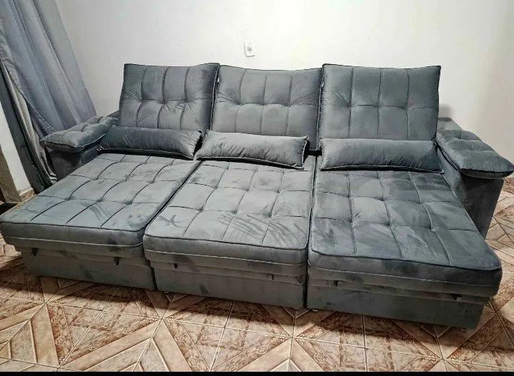 Lançamento sofá retrátil e reclinável 2.90 LARGURA LINDOOOOO  - Foto 3