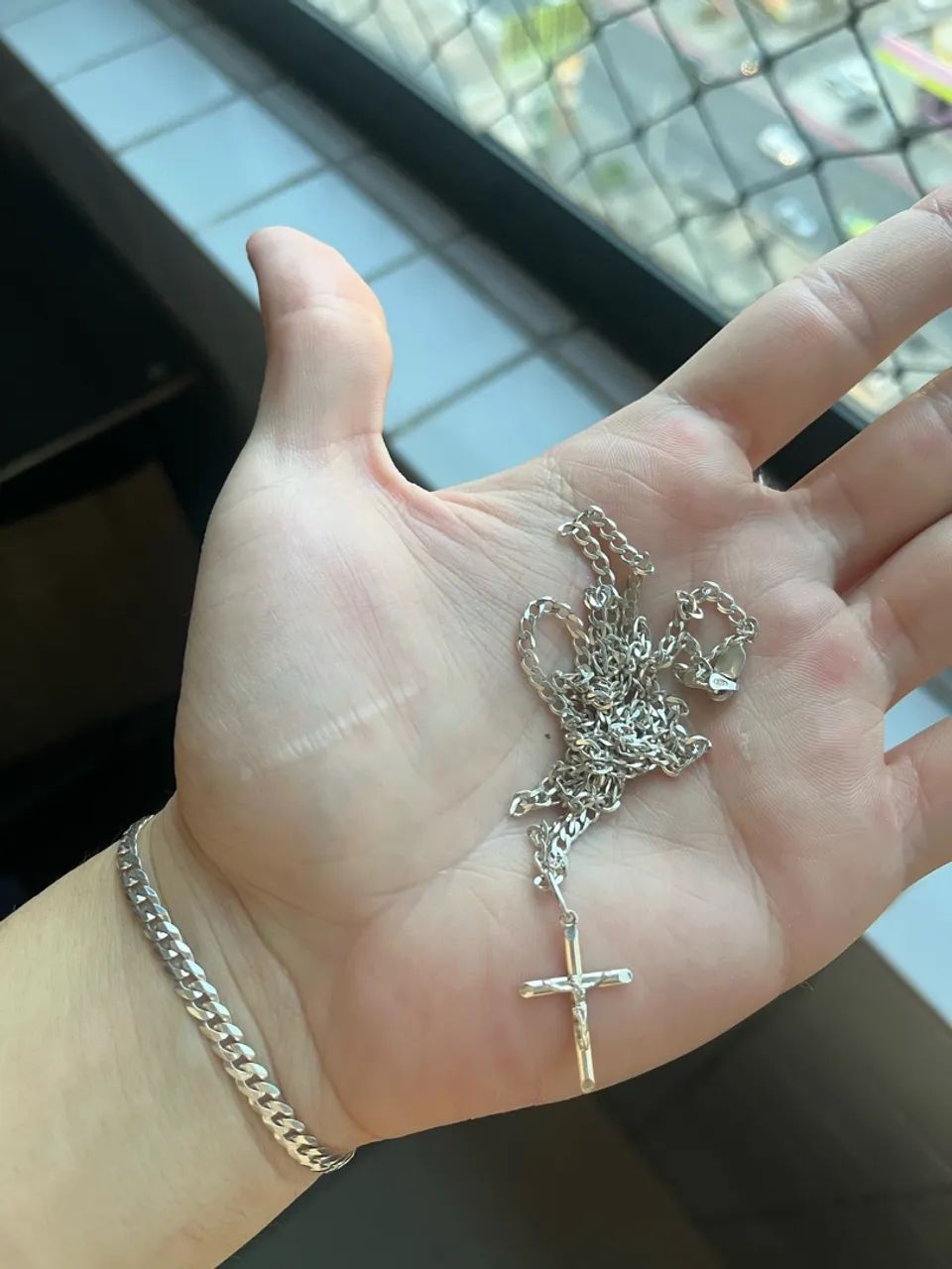 Kit corrente e pulseira de prata  - Foto 3