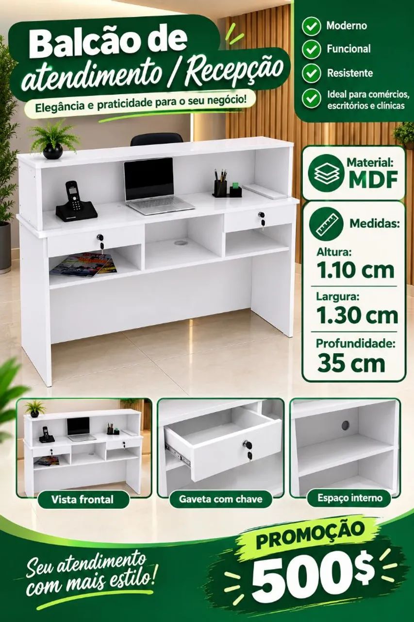 Balcão de Recepção Caixa de atendimento  - Foto 5