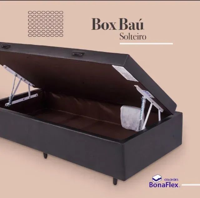 Base Box Bau Solteiro 88x188x42 Tecido Sued - Bonaflex (Nova) - Foto 2