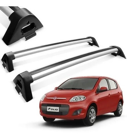 Rack Teto Bagageiro Novo Fiat Palio 2013 2014 4 Portas - Preto / Prata - Foto 2