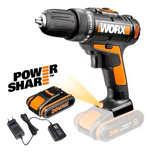 Parafusadeira worx 20v c/1bat e carregador wx101.9