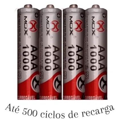 Pilha Recarregavel Mox MO-AAA1000-B4 Cartela C/4-Pilhas AAA - Foto 2