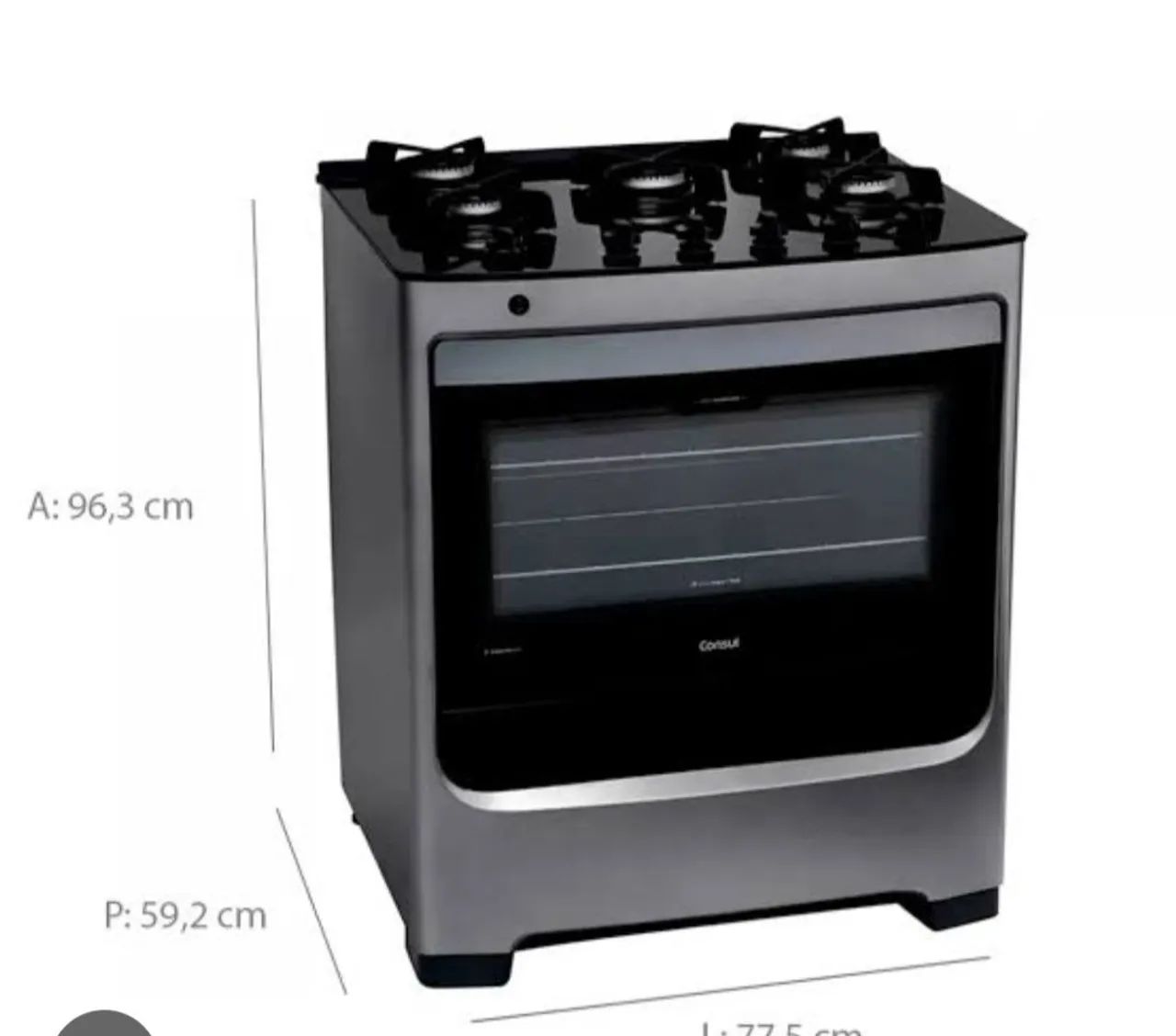 Fogão 4 Bocas Consul Inox com Mesa de Vidro - 96,3cm