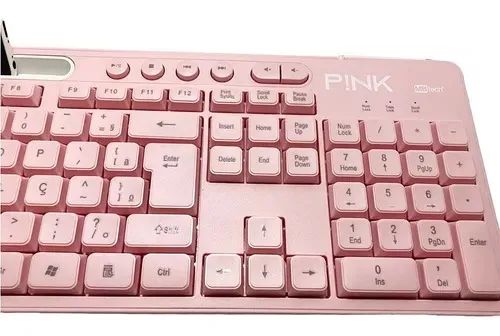 NOVO | Teclado Rosa Português Suporte P/ Celular MBtech - Foto 4