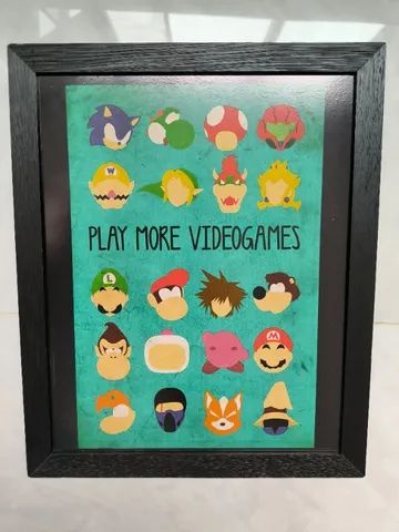 Quadro "Play more videogames"