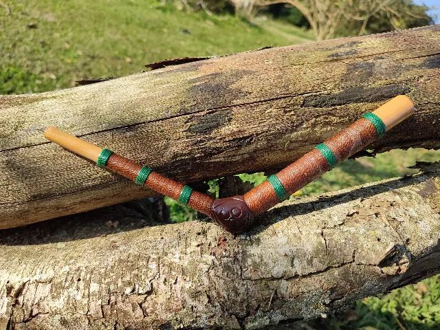 Tepi Aplicador Rapé Bambu Simples 30cm Fio Encerado - Foto 3