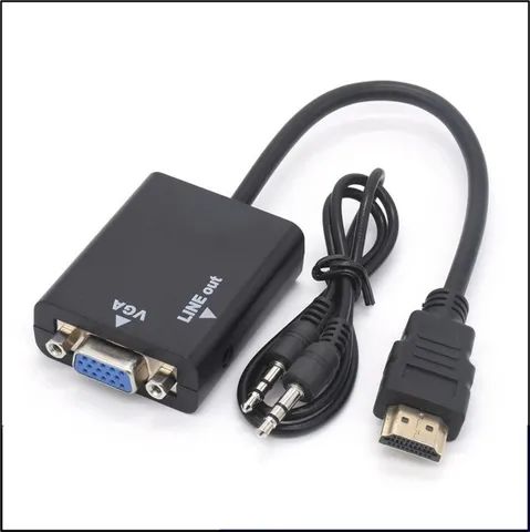 Cabo Adaptador Hdmi Para Vga Com Saida De Audio P2