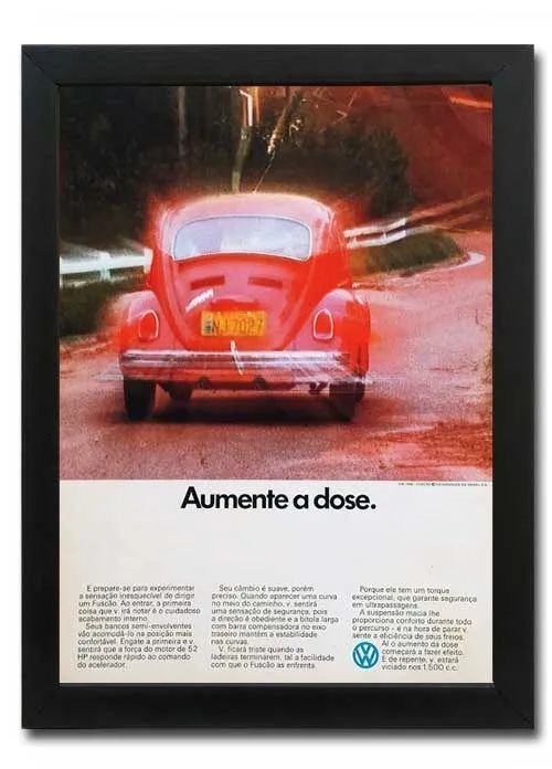 Fusca 1500 - Kit com 2 quadros decorativos com propaganda original de revista - Foto 3