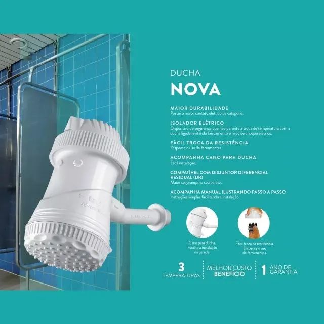 Chuveiro Nova Ducha 5500w 220v Sintex - Foto 4