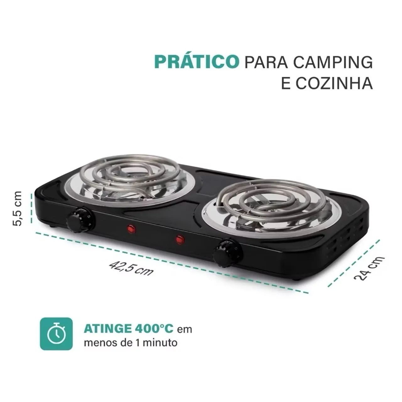 Fogão elétrico 2 bocas 2000w - Foto 3
